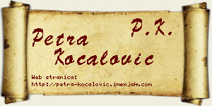 Petra Kočalović vizit kartica